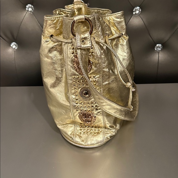 Gold Designer Bucket Bag - Picture 3 of 6